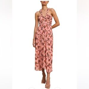 A.L.C Jaylin Silk-Blend Halterneck Dress. Size 14. Brand new without tags